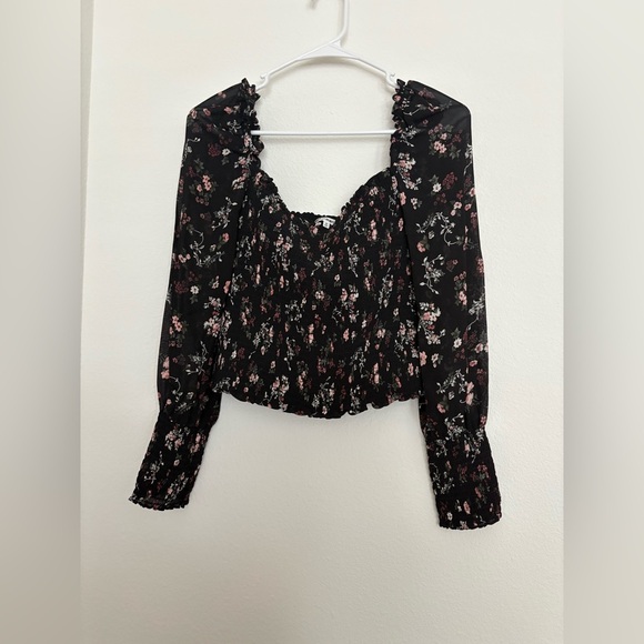 Reformation Pinto Smocked Floral Print Blouse top in Lucien Women's Size M - Picture 1 of 3